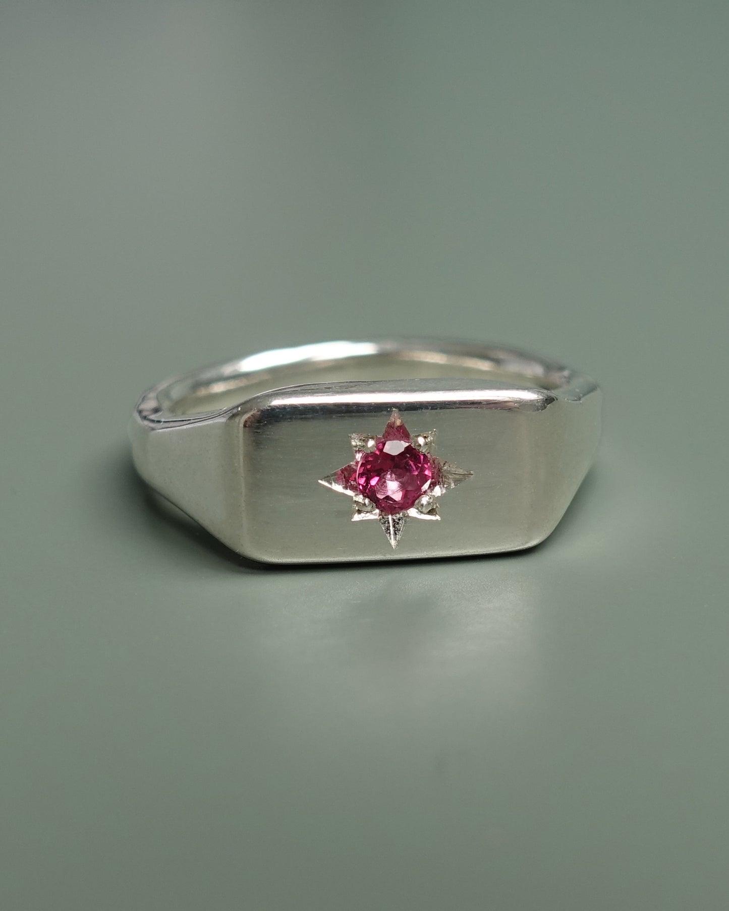 PINK TOPAZ SIGNET RING