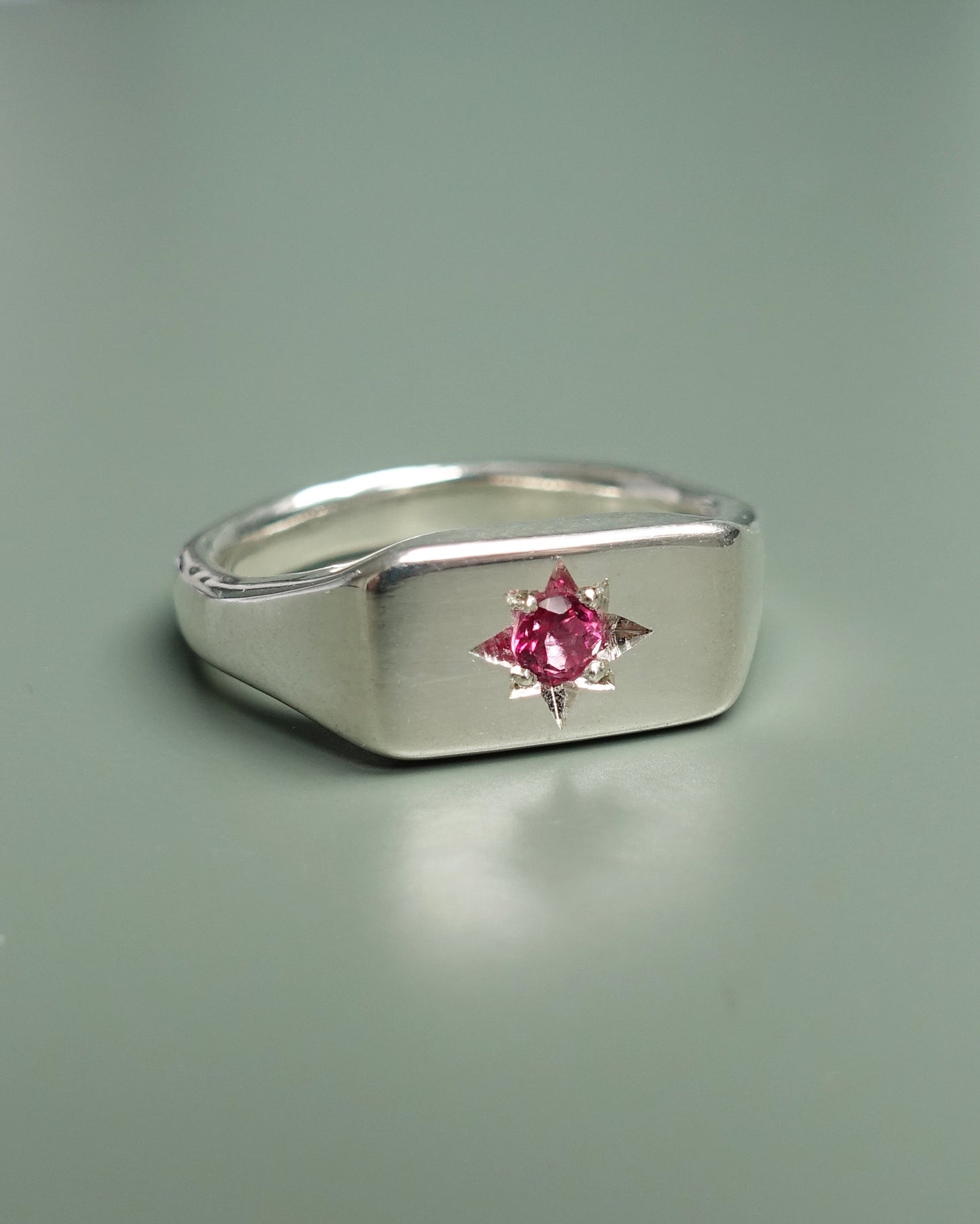 PINK TOPAZ SIGNET RING