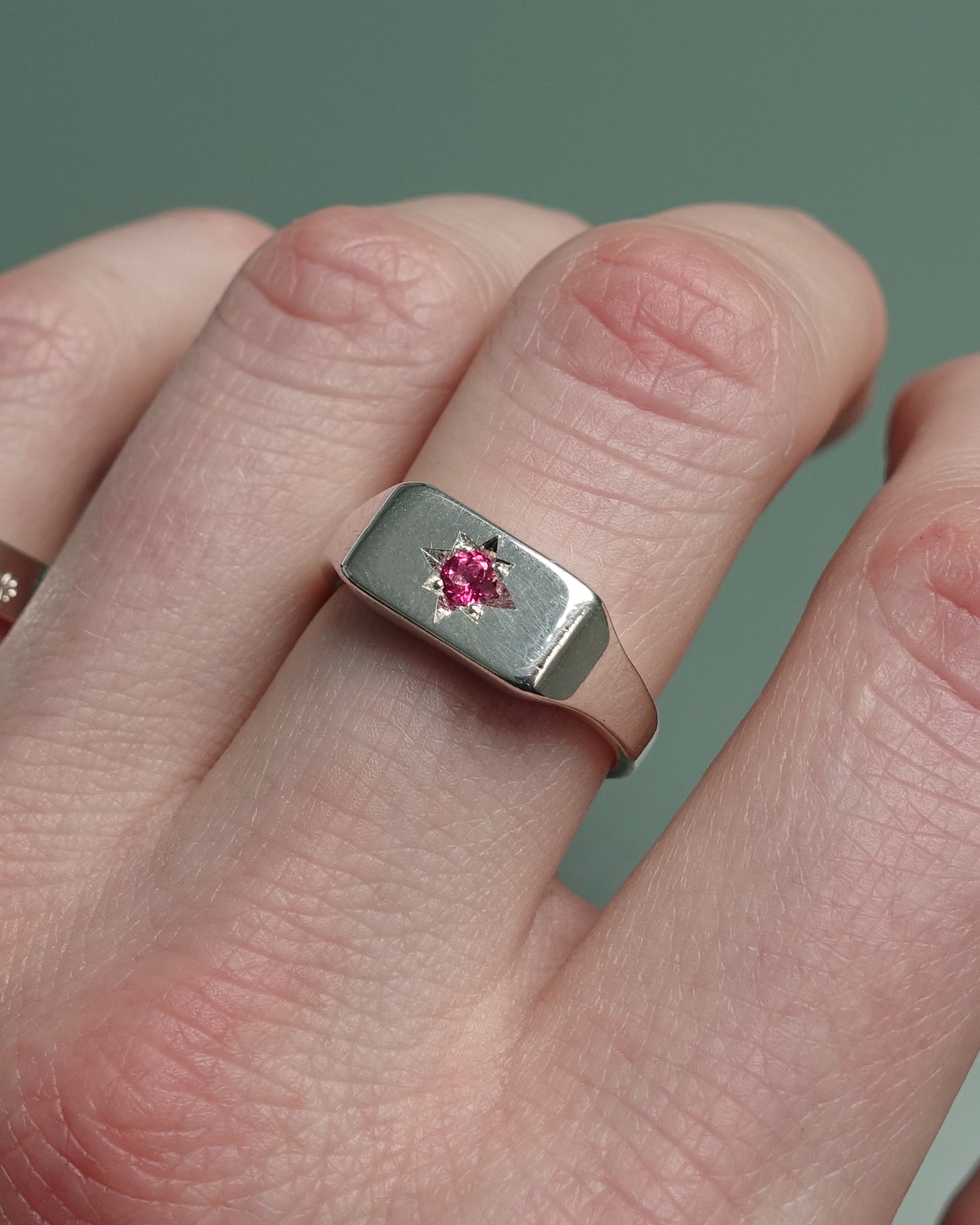 PINK TOPAZ SIGNET RING