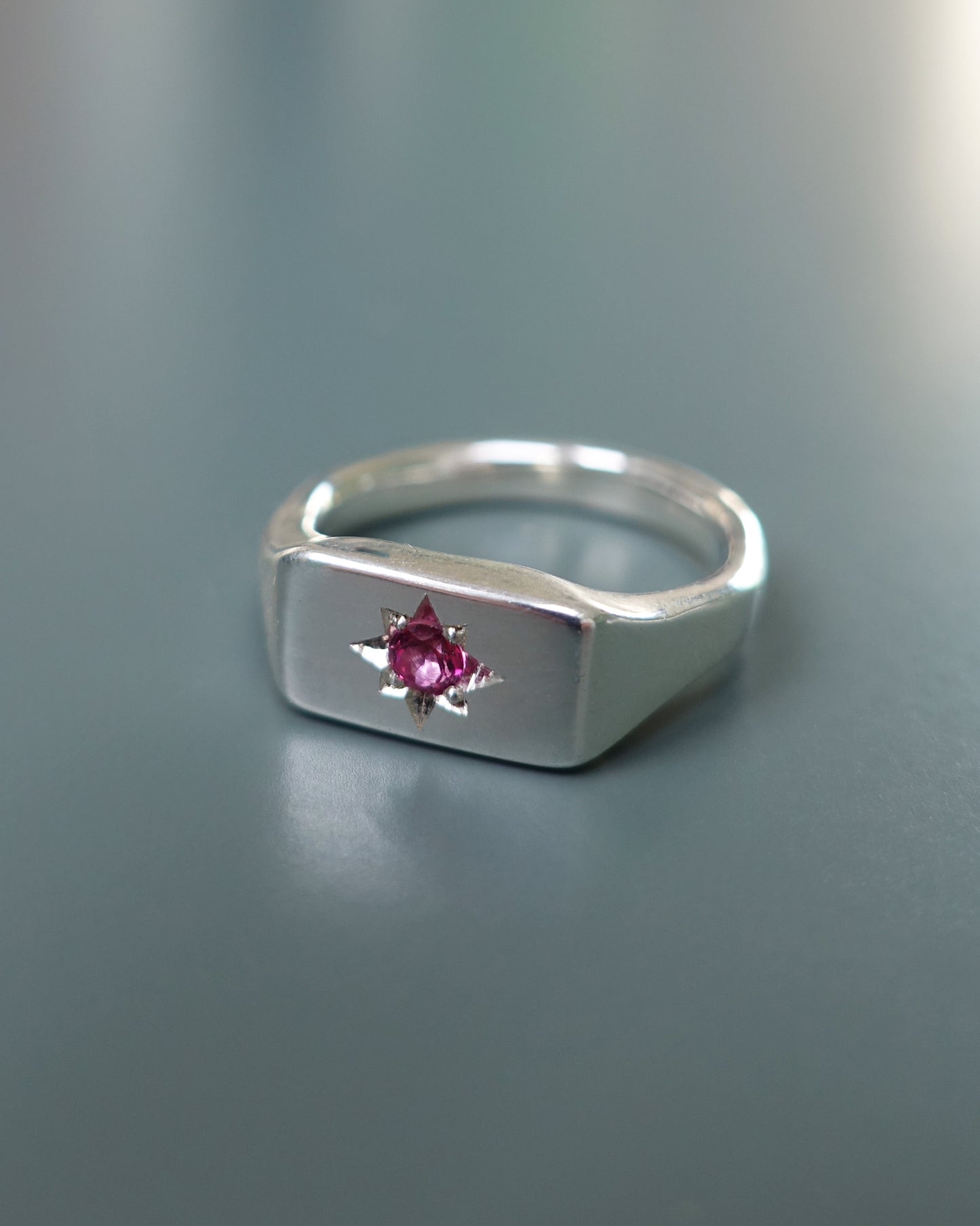 PINK TOPAZ SIGNET RING